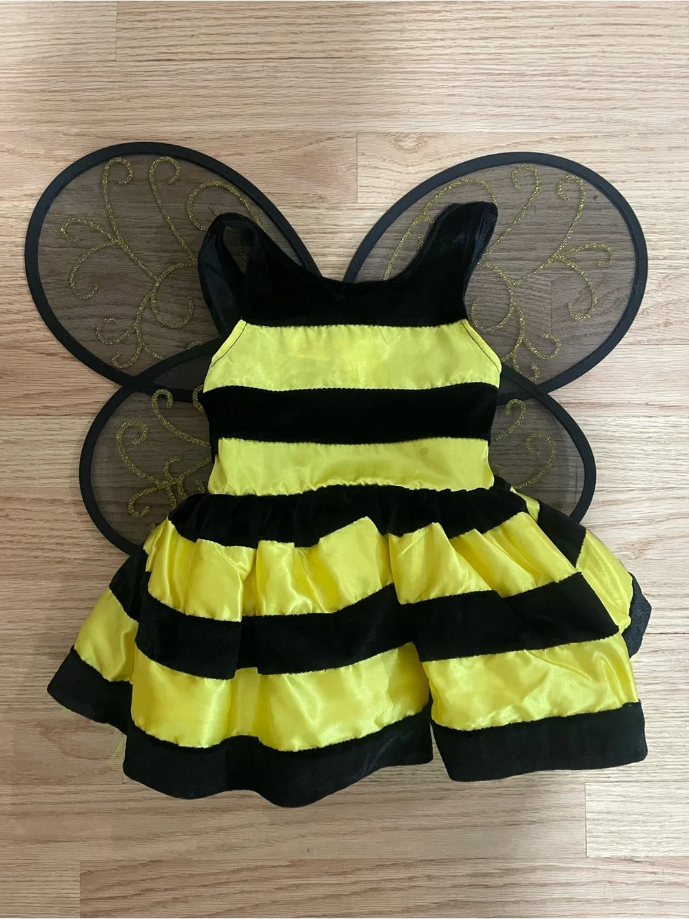 2T Toddler Bumblebee Costume Dress with Wings - Yellow & Black